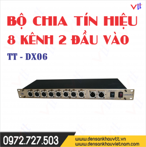 BỘ CHIA TÍN HIỆU 8 KÊNH DMX 2 ĐẦU VÀO VTT  TT-DX06